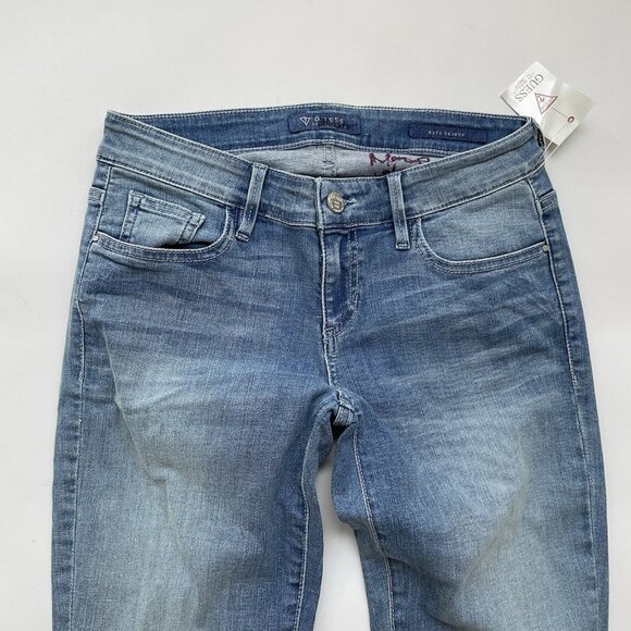 Guess Women’s Kate Skinny Low Rise Jeans Light Blue Studded Pocket Size 27 - Picture 6 of 13